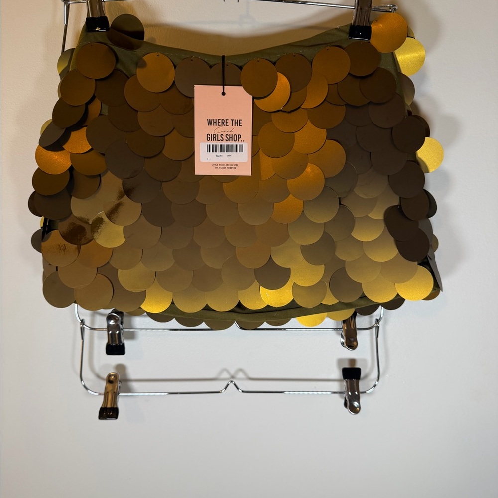 Marsthelabel Gold Sequin Mini Skirt